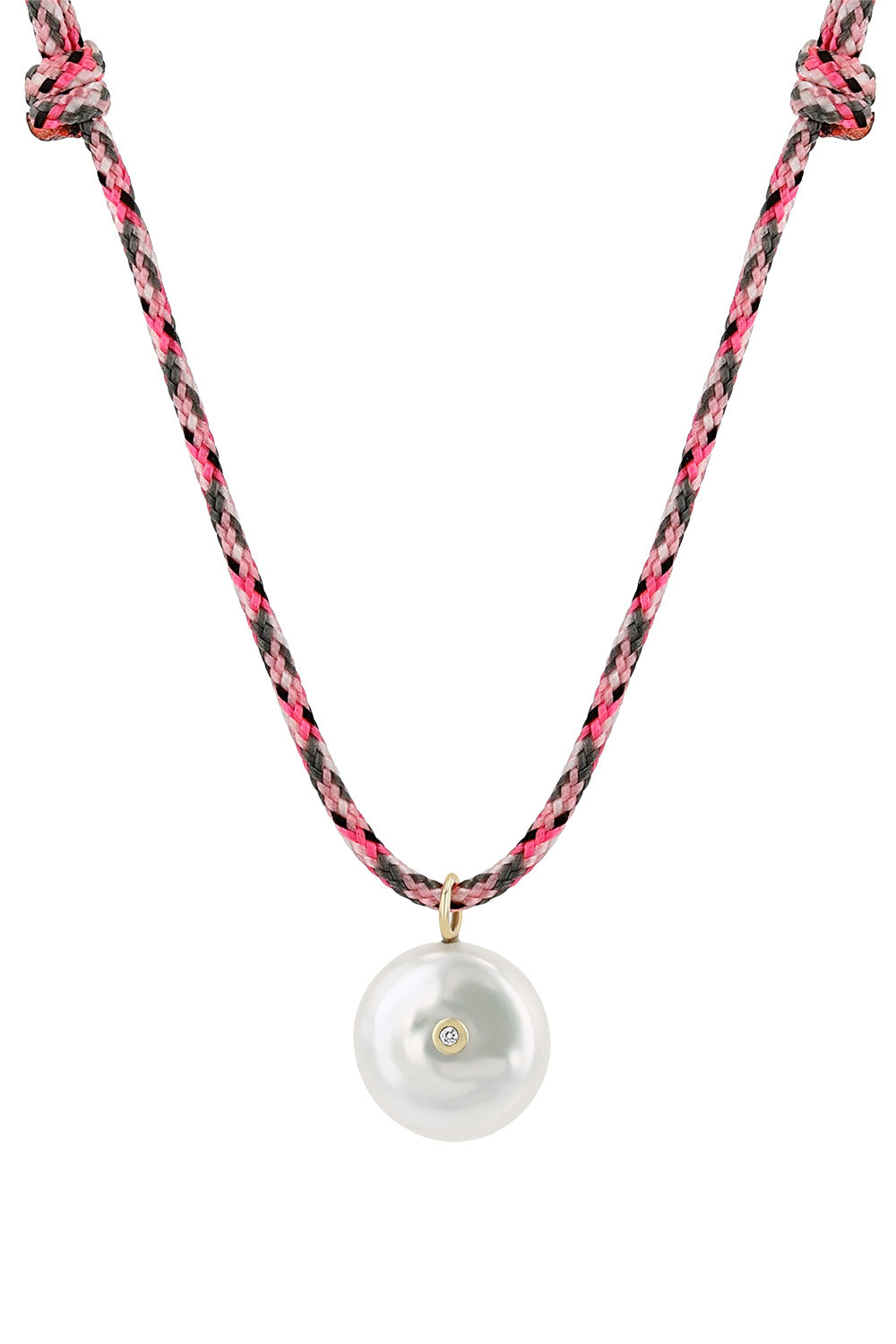 Pearl Diamond Cord Necklace