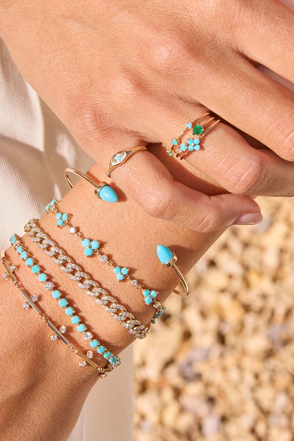 Turquoise Diamond Trios Bracelet