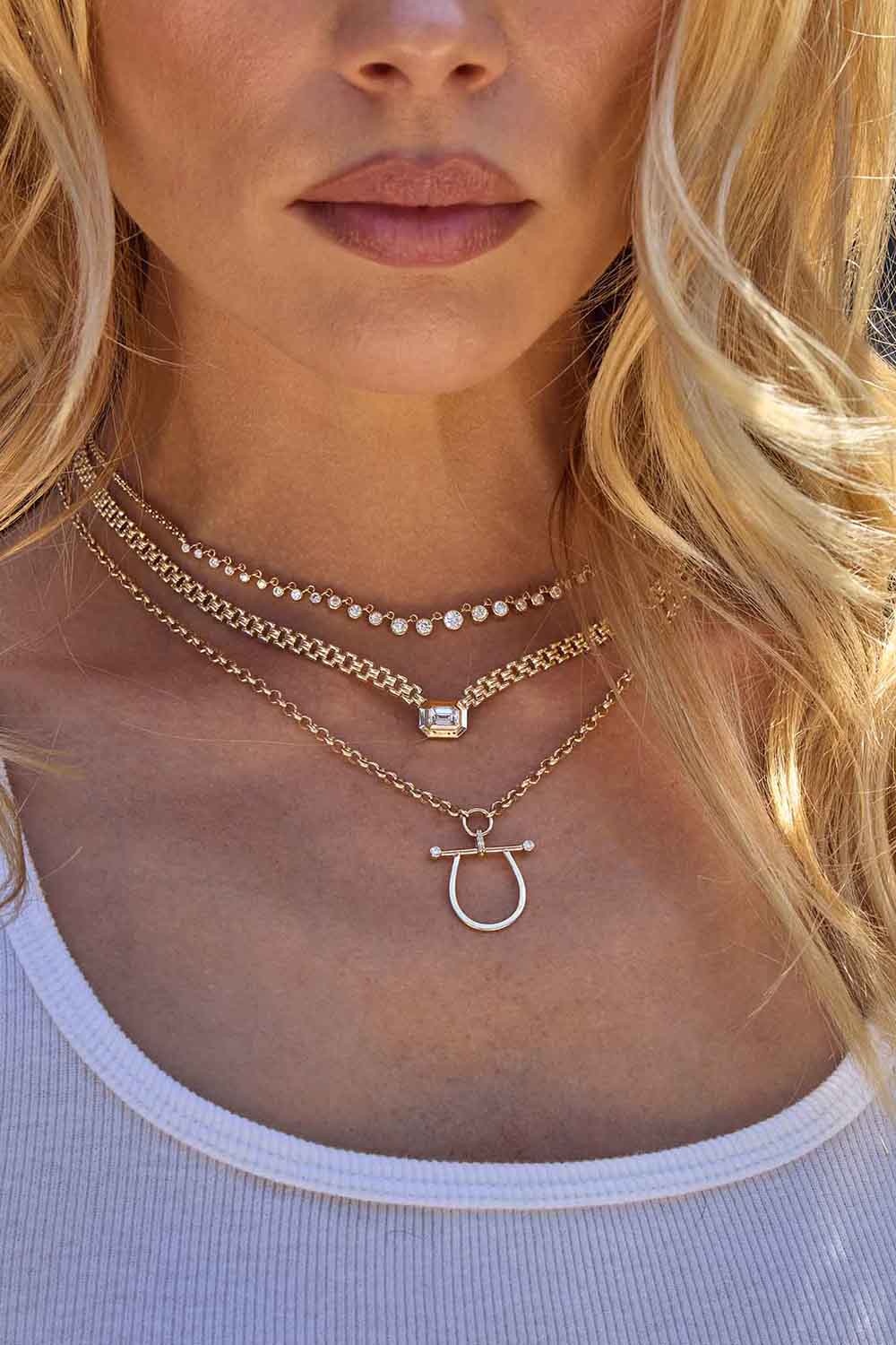 Diamond Rolo Chain Link Necklace