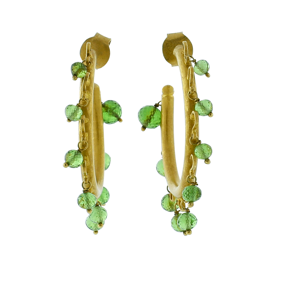 A2 BY ARUNASHI-Tsavorite Hoop Earrings-YELLOW GOLD