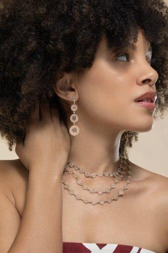 Diamond Eternity Drop Earrings-ROSE GOLD-JEWELRYFINE JEWELEARRING-COOMI