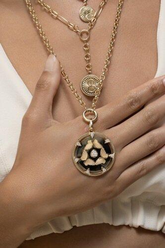 Reverie Butterfly Triskele Exuberant Medallion-YELLOW GOLD-JEWELRYFINE JEWELPENDANT-FOUNDRAE