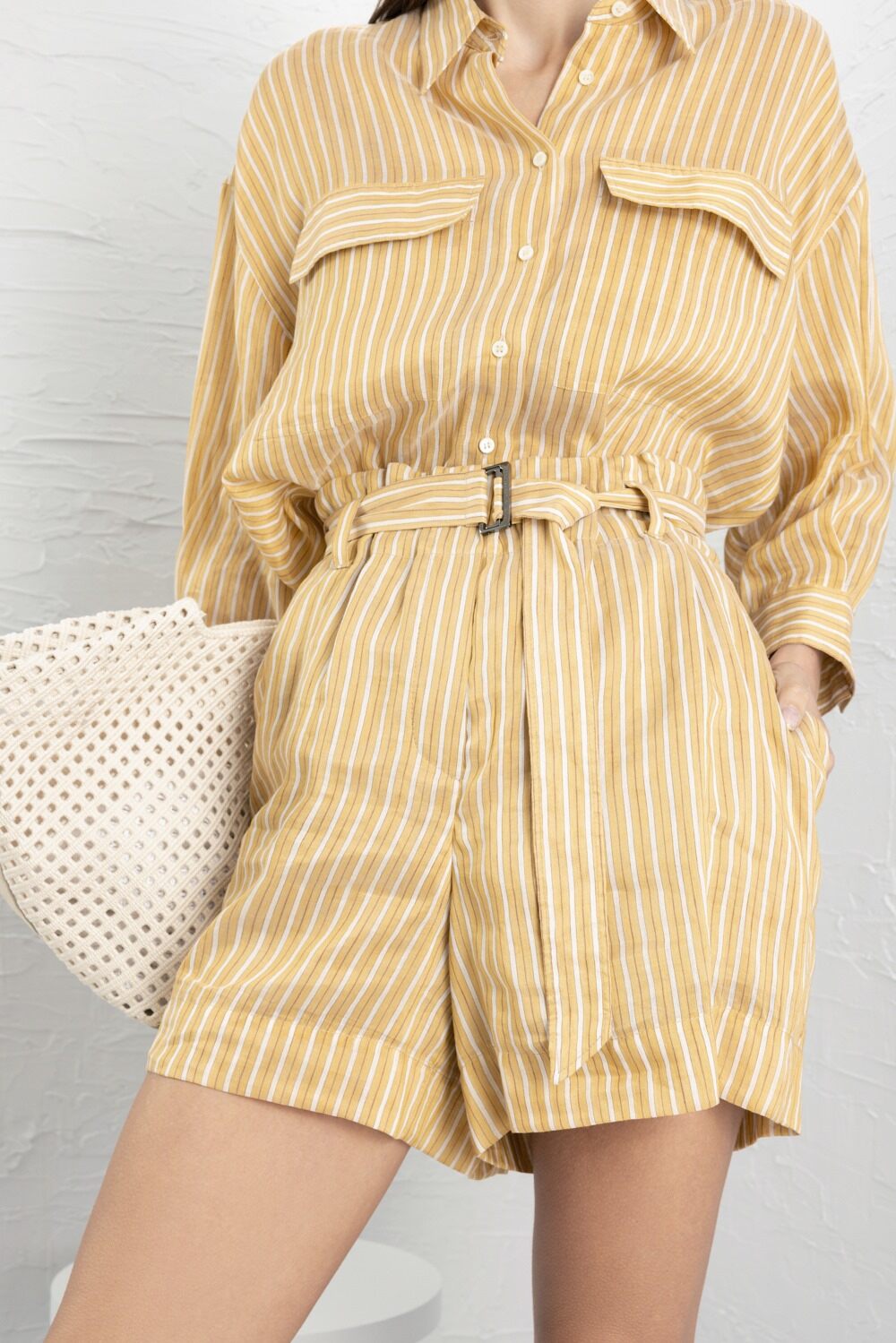 Stripe Bermuda Short-STRIPE-38-CLOTHINGPANTSHORT-BRUNELLO CUCINELLI