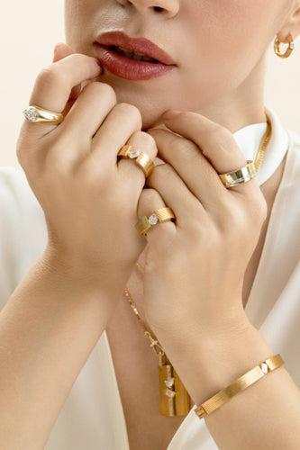 Diamond Mini Eres Ring-YELLOW GOLD-6.25-JEWELRYFINE JEWELRING-LORAIDA
