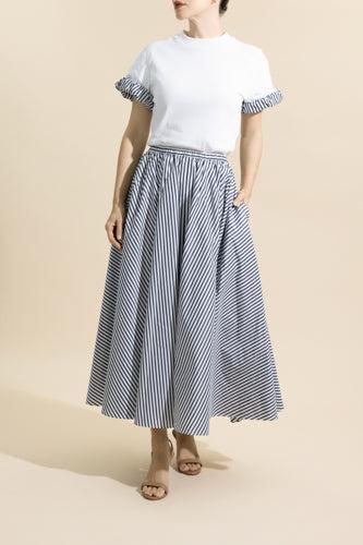 Stripe Midi Skirt-STRIPE-36-CLOTHINGSKIRTMINI-PATOU