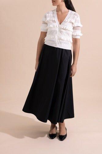 Short Sleeve Ruffle Cardigan-WHITE-XS-CLOTHINGTOPCARDIGAN-MINNIE ROSE