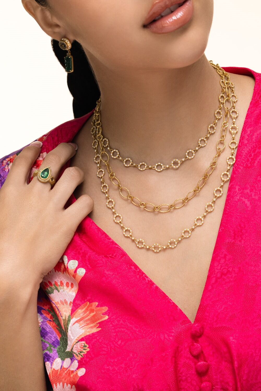Oval Rubber Band Chain Necklace-YELLOW GOLD-18-JEWELRYFINE JEWELNECKLACE O-COOMI