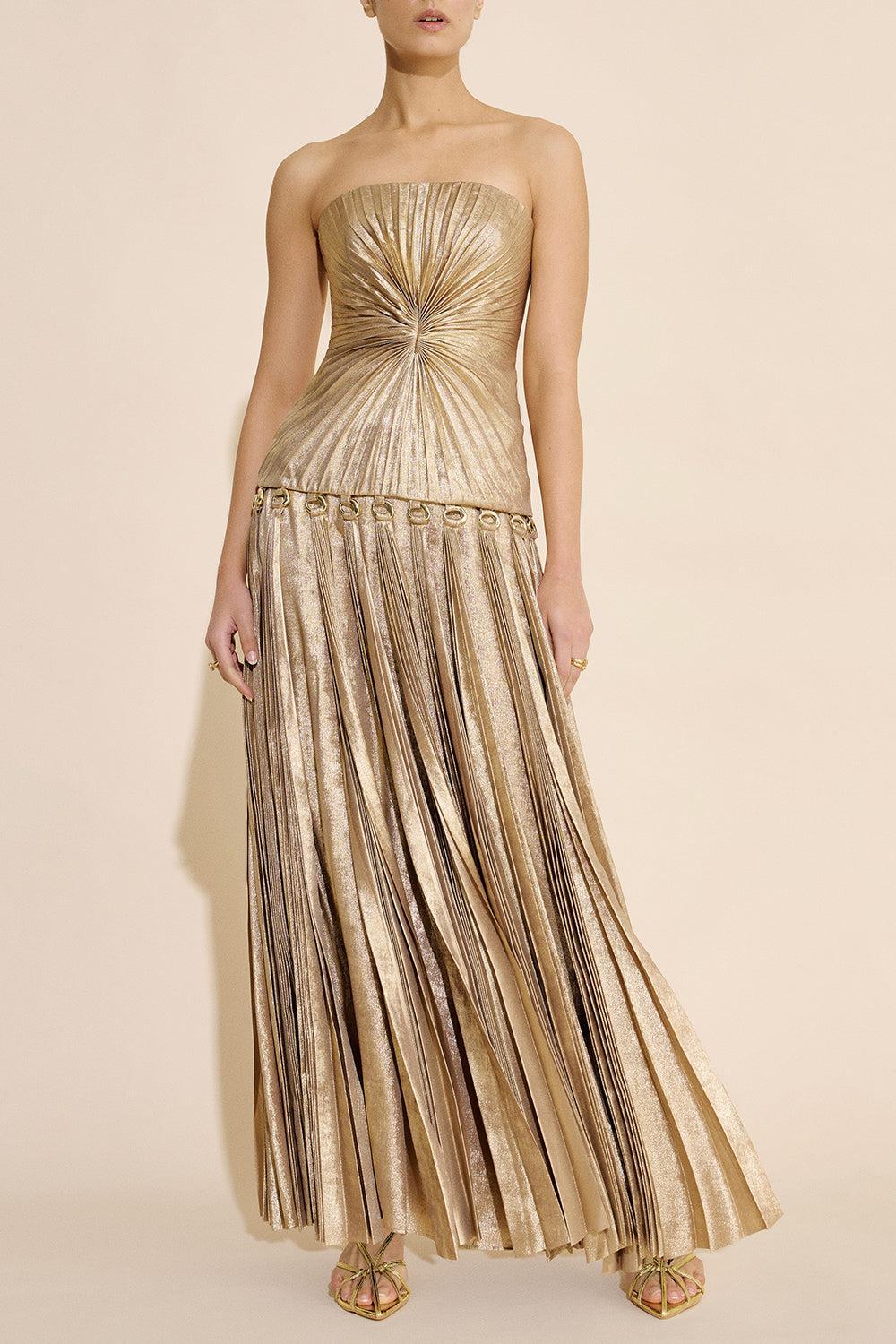 Fintry Maxi Dress-GOLD-2-CLOTHINGDRESSCOCKTAIL-ACLER