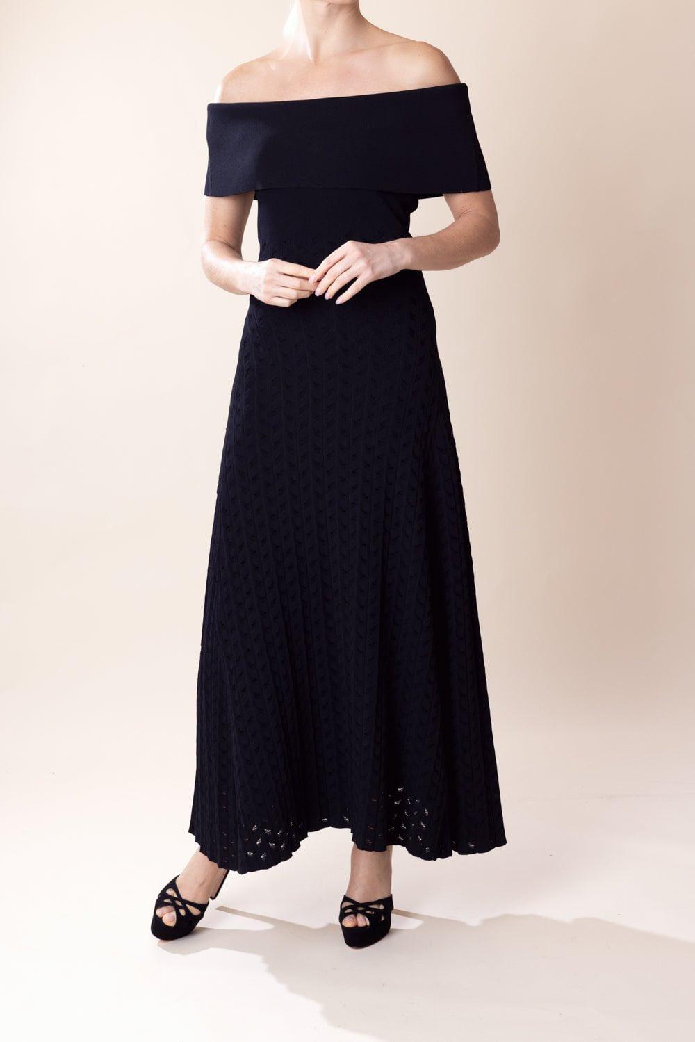 ADAM LIPPES-Bardot Dress-BLACK