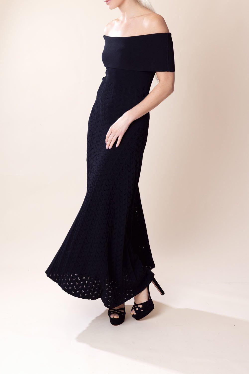 ADAM LIPPES-Bardot Dress-BLACK