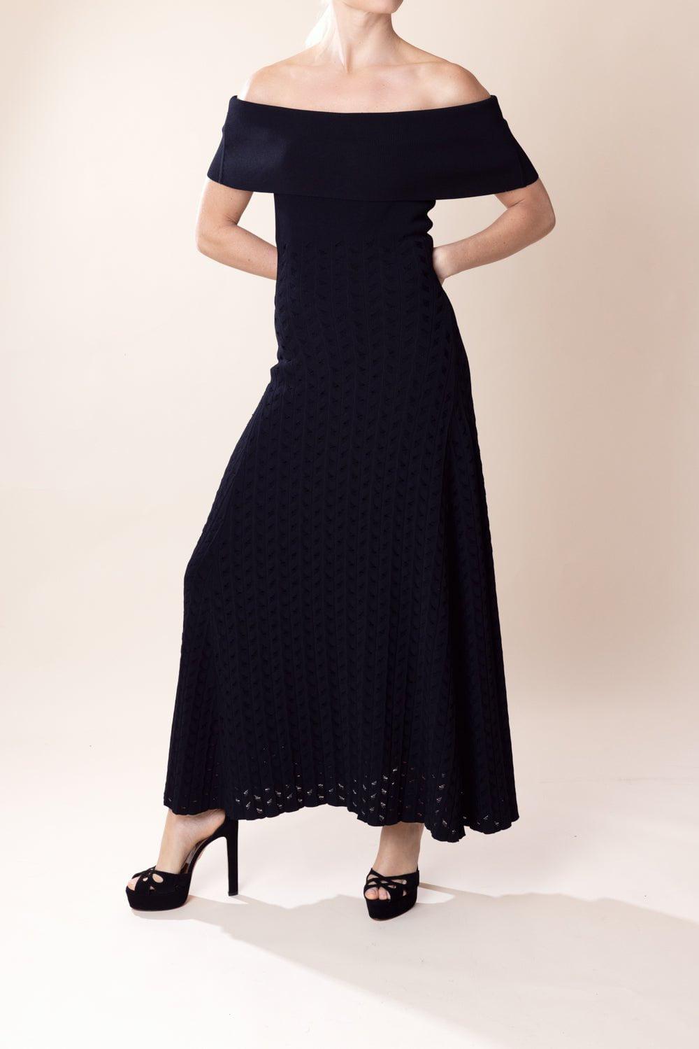 ADAM LIPPES-Bardot Dress-BLACK