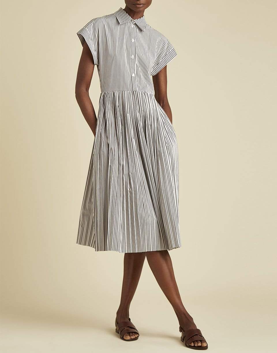 ADAM LIPPES-Pleated Poplin Dress-