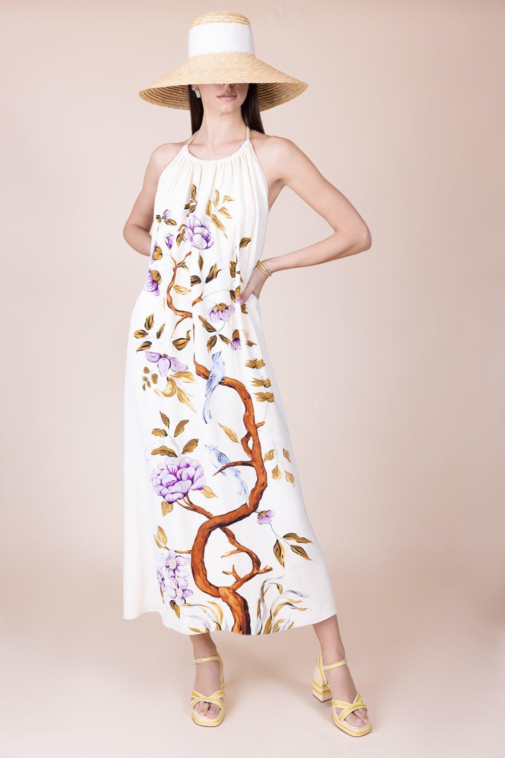 ADAM LIPPES-Printed Halter Dress-
