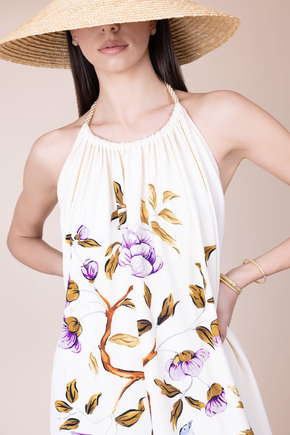 ADAM LIPPES-Printed Halter Dress-
