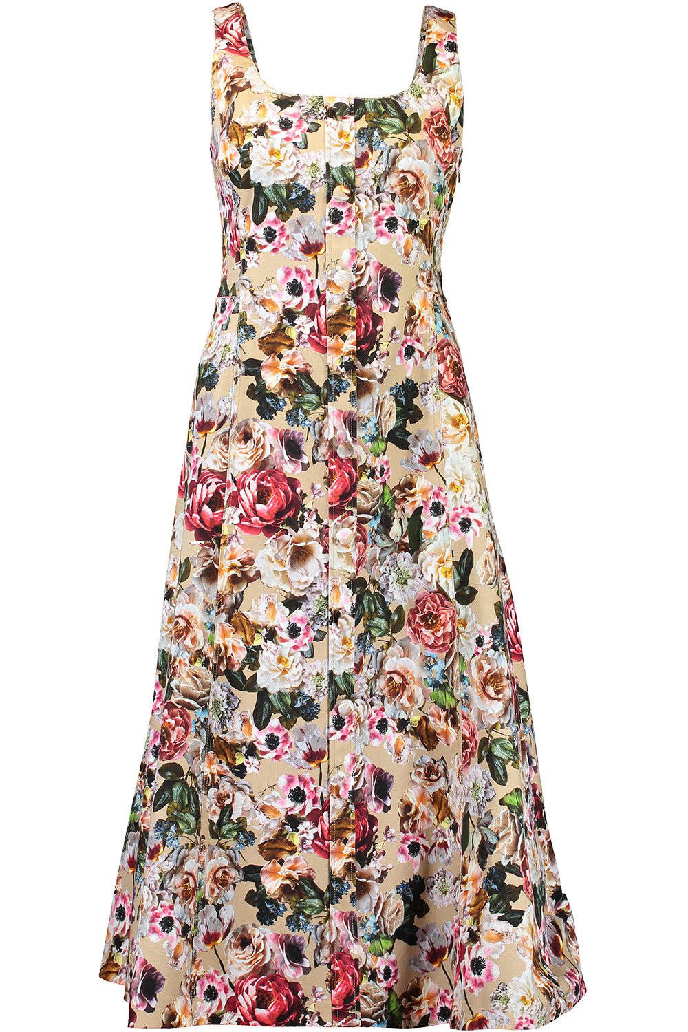ADAM LIPPES-Amelia Dress - Khaki Floral-