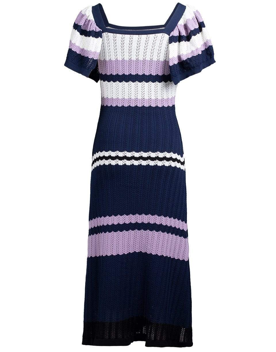 ADAM LIPPES-Flounce Sleeve Striped Knit Dress-