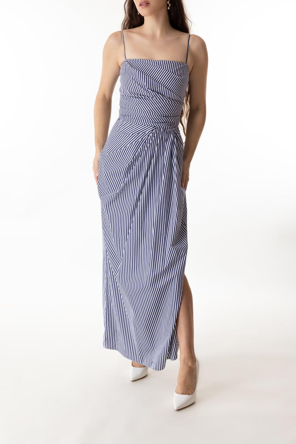 CARI DRESS-NVY/WHT-2-CLOTHINGDRESSCASUAL-ADAM LIPPES