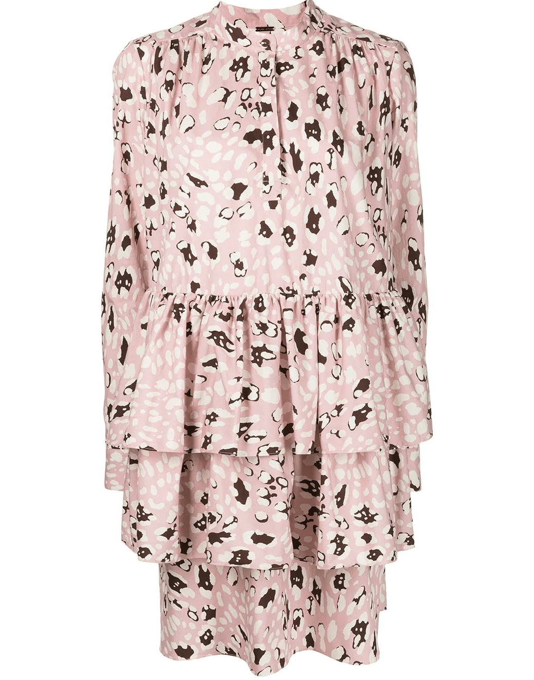 ADAM LIPPES-Tiered Ruffled Mini Dress-PINK LP