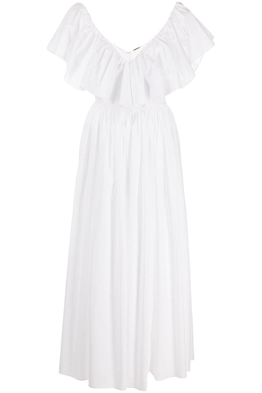 ADAM LIPPES-Ruffled V Neck Midi Dress-