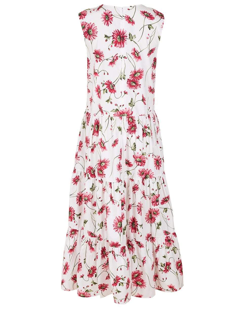ADAM LIPPES-White Daisy Sleeveless Tiered Maxi Dress-