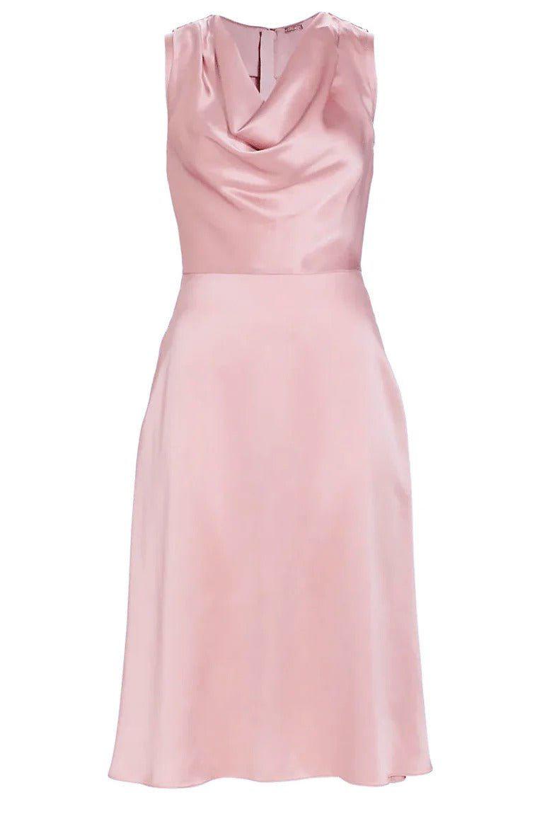 ADAM LIPPES-Sleeveless Silk Cowl Neck Dress-