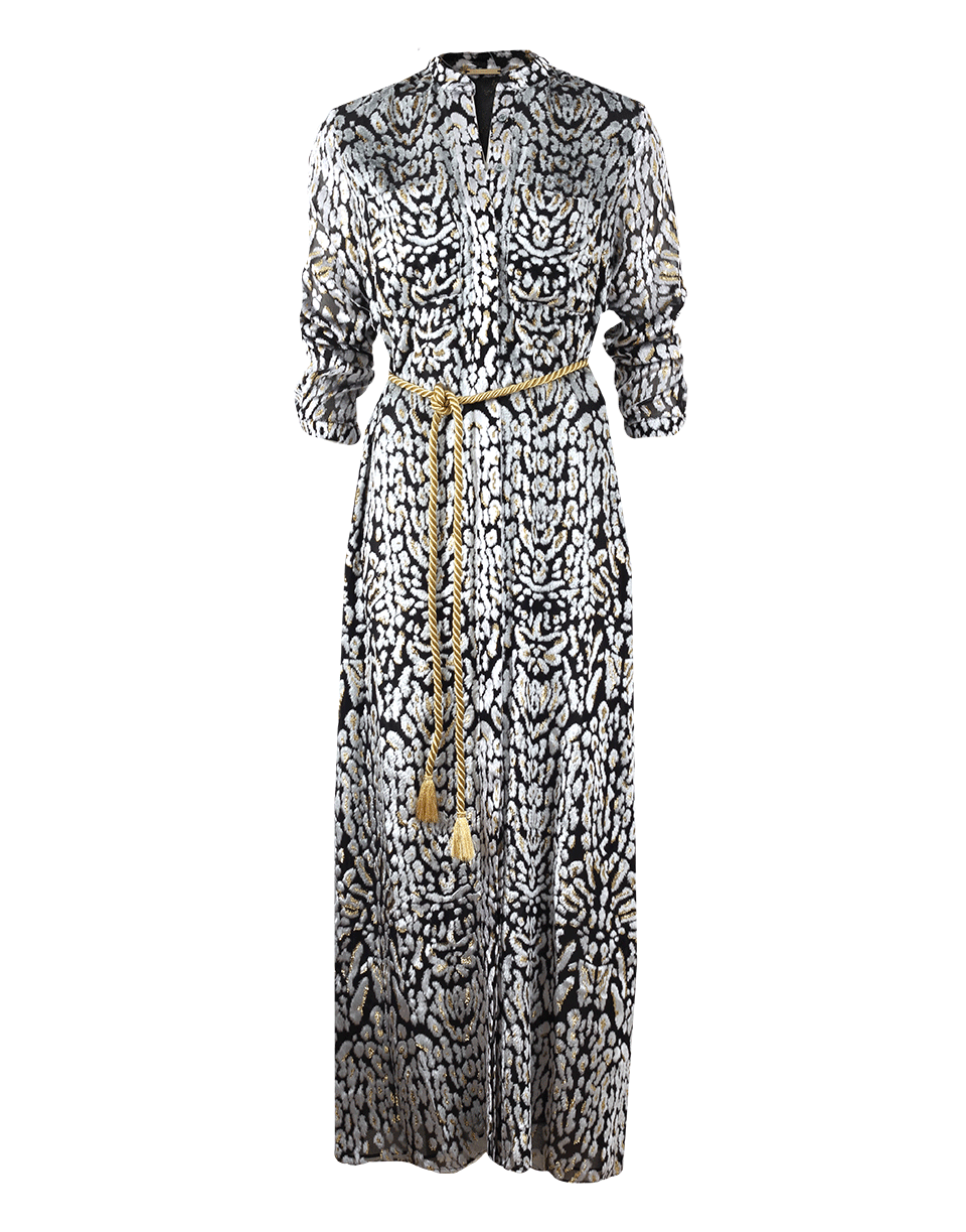 ADAM LIPPES-Stand Collar Dress-BLK/IVRY