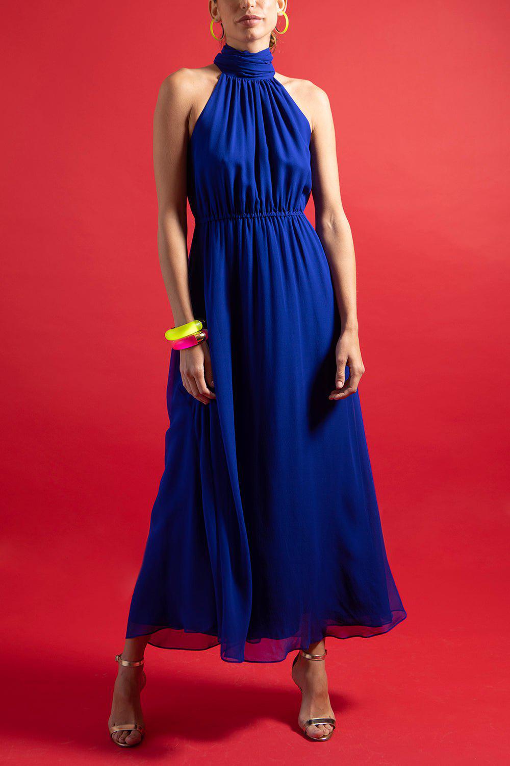 ADAM LIPPES-Halter Tie Neck Dress-