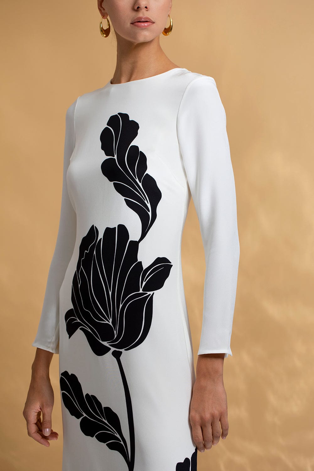 ADAM LIPPES-Long Sleeve Column Dress-