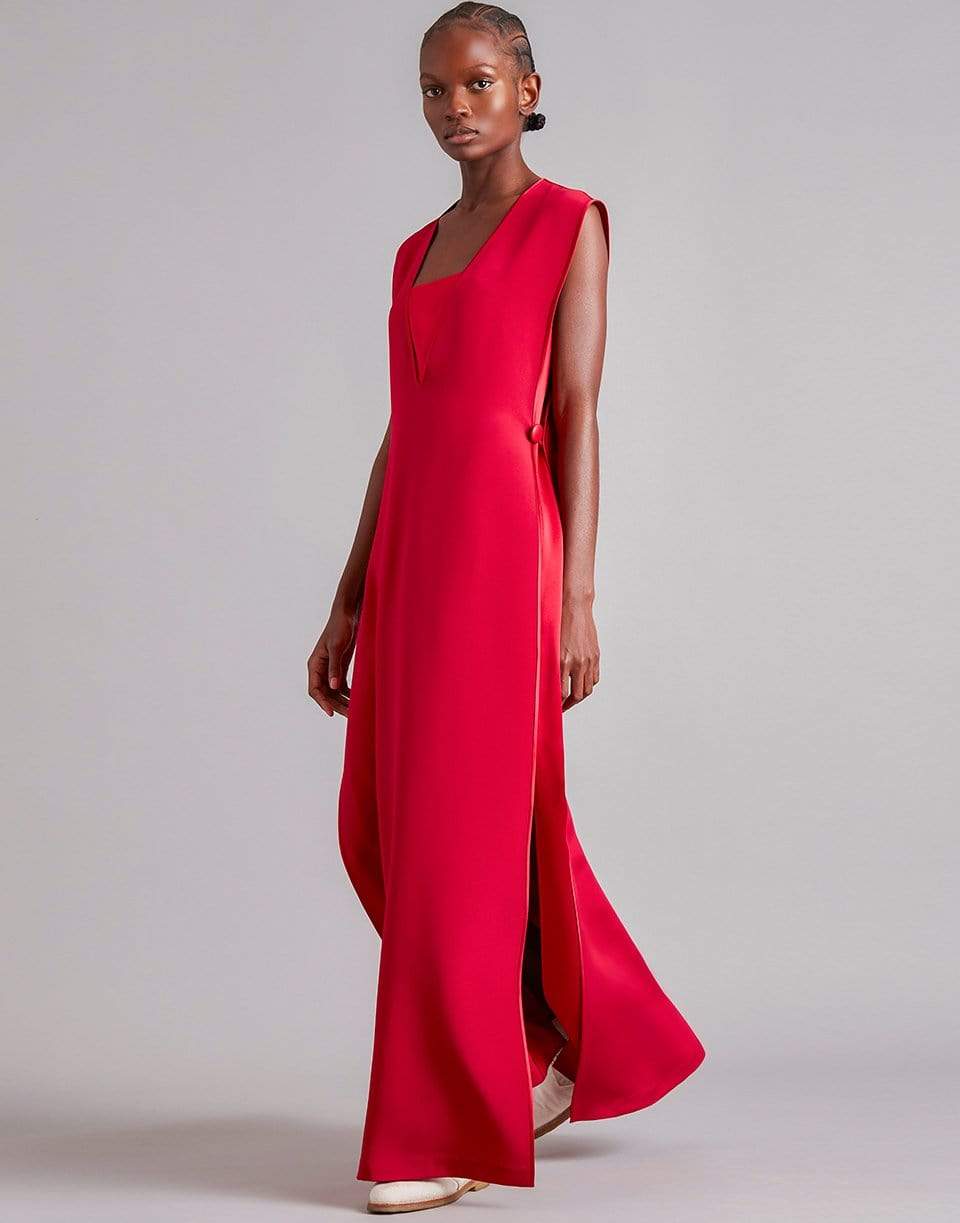 ADAM LIPPES-V-Neck Open Side Gown-