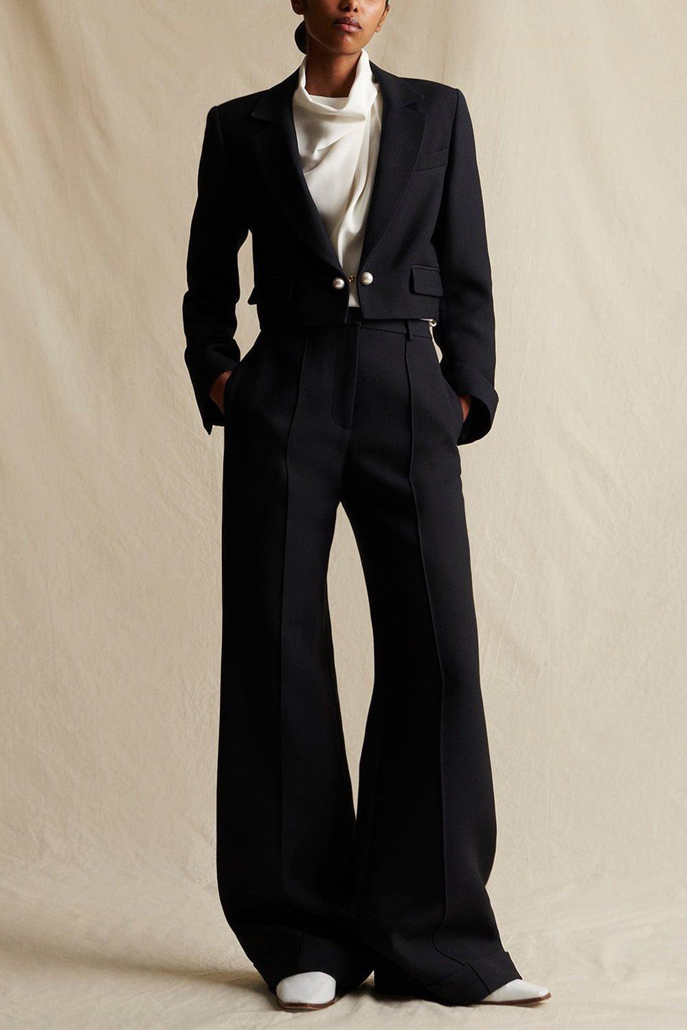 ADAM LIPPES-Cropped Jacket-BLACK
