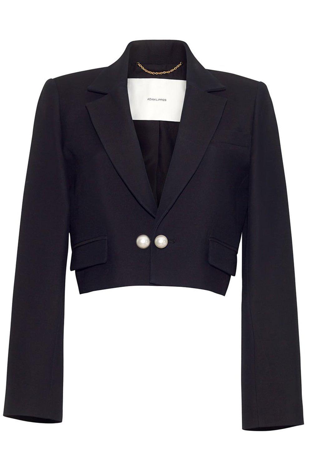ADAM LIPPES-Cropped Jacket-BLACK