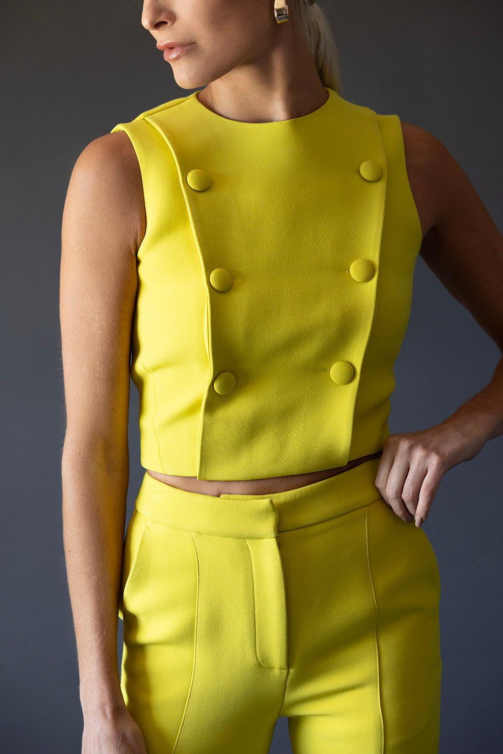 ADAM LIPPES-Double Face Cropped Gilet-