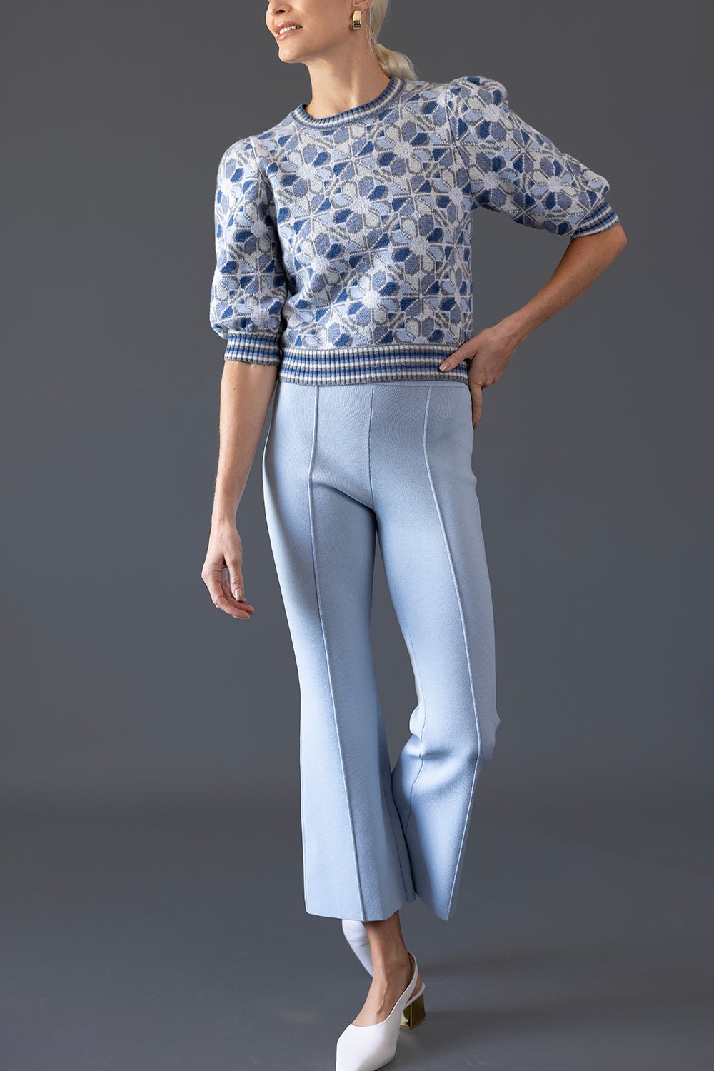 ADAM LIPPES-Cropped Kennedy Pant - Pale Blue-