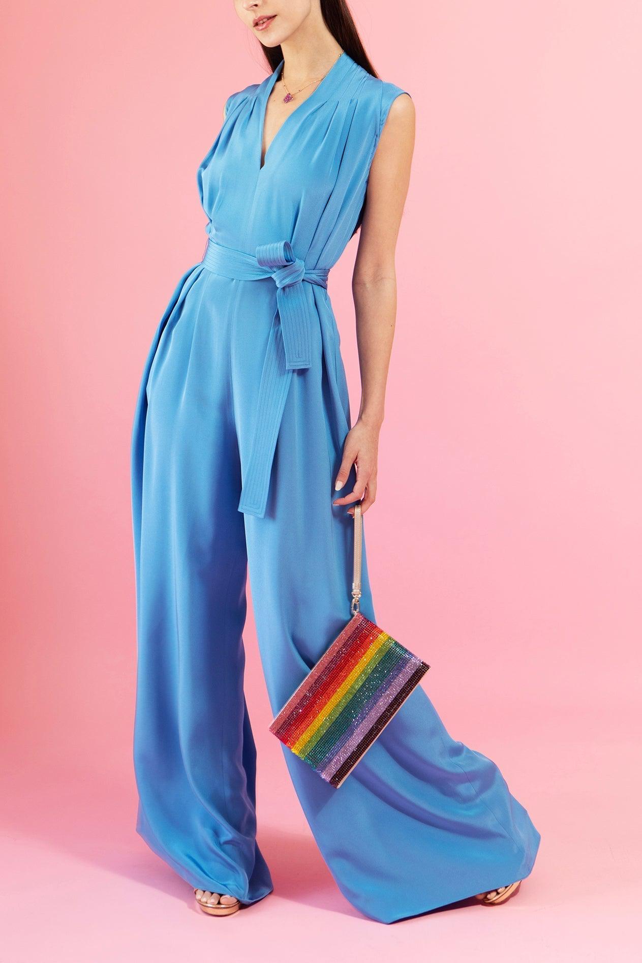 ADAM LIPPES-Nansi Jumpsuit - Cerulean-