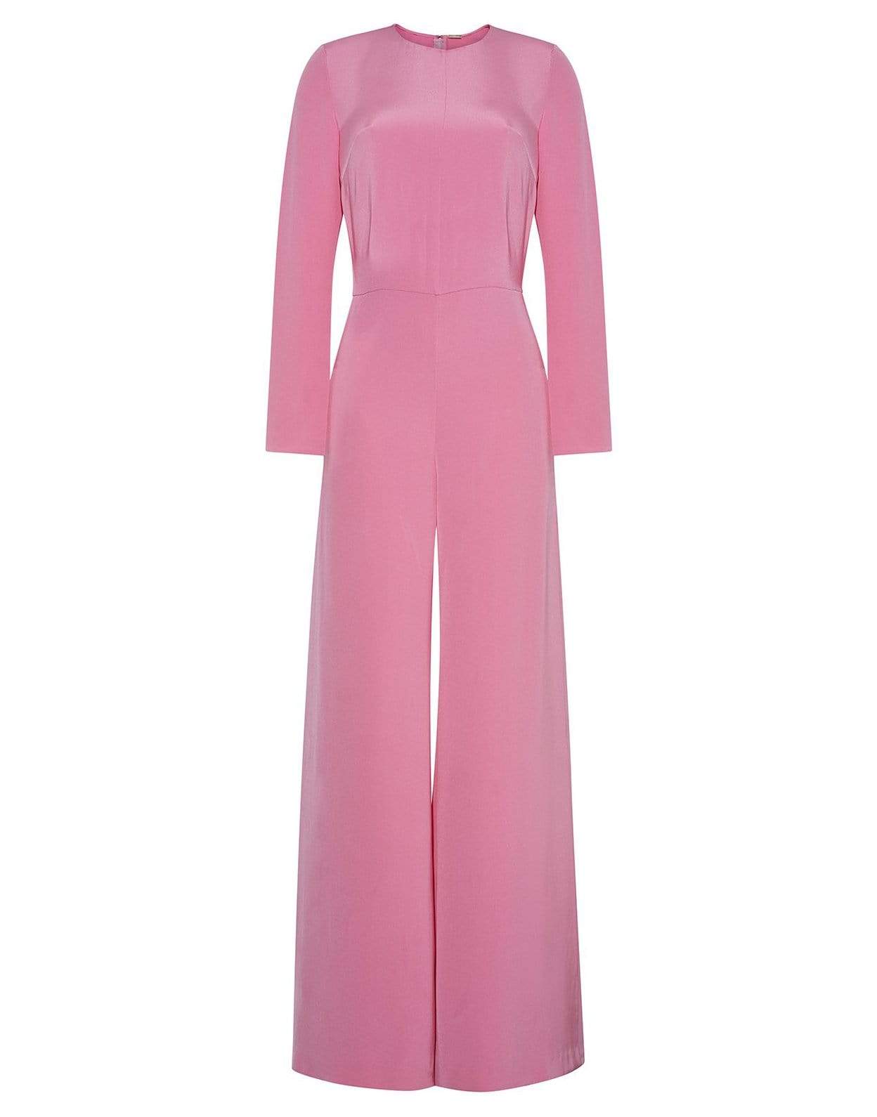 ADAM LIPPES-Long Sleeve Silk Crepe Jumpsuit-