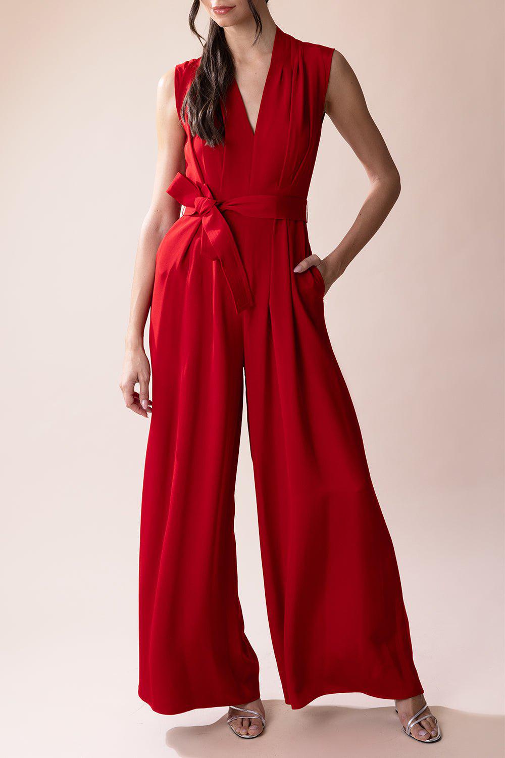 ADAM LIPPES-Nansi Jumpsuit - Vermilion-