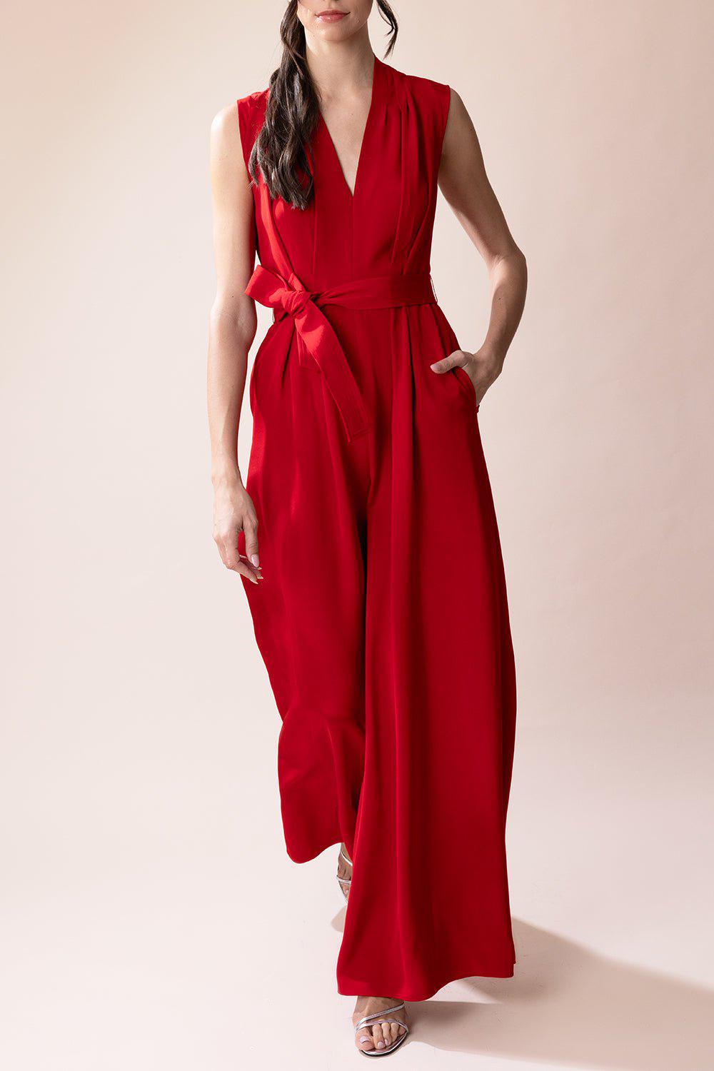 ADAM LIPPES-Nansi Jumpsuit - Vermilion-