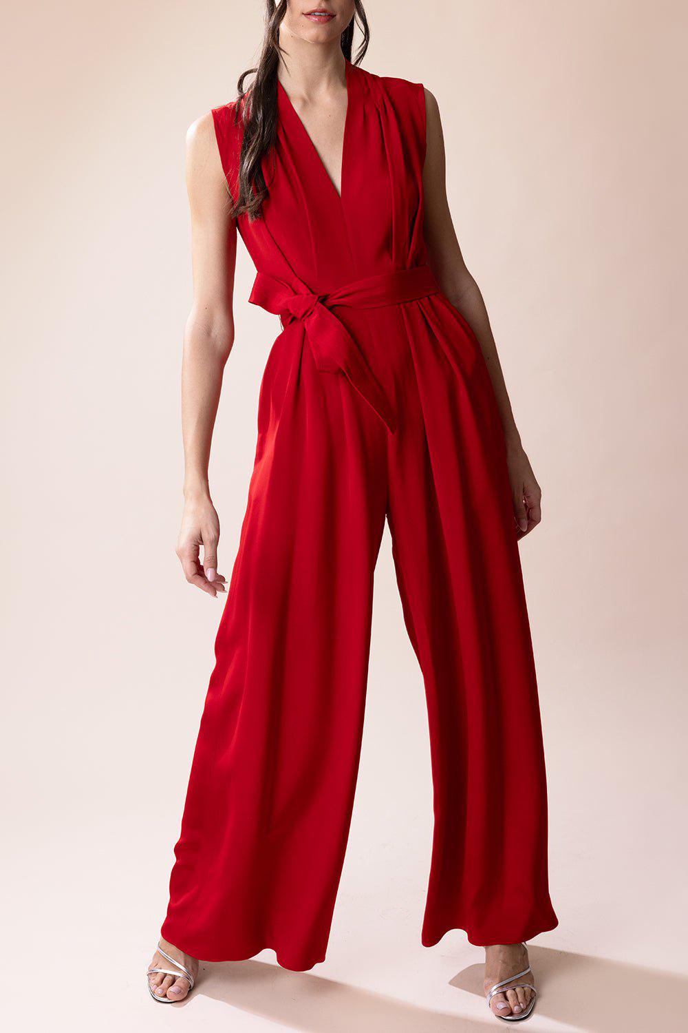 ADAM LIPPES-Nansi Jumpsuit - Vermilion-