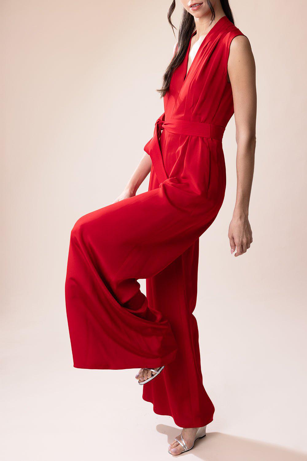 ADAM LIPPES-Nansi Jumpsuit - Vermilion-