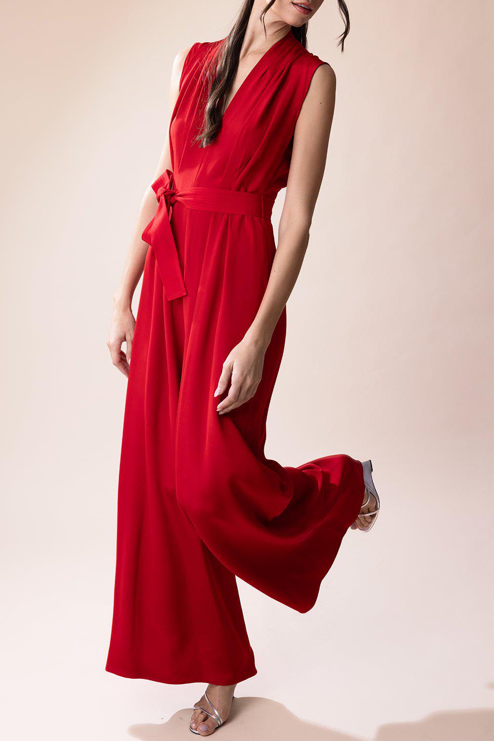 ADAM LIPPES-Nansi Jumpsuit - Vermilion-