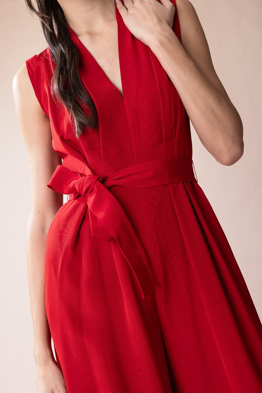 ADAM LIPPES-Nansi Jumpsuit - Vermilion-