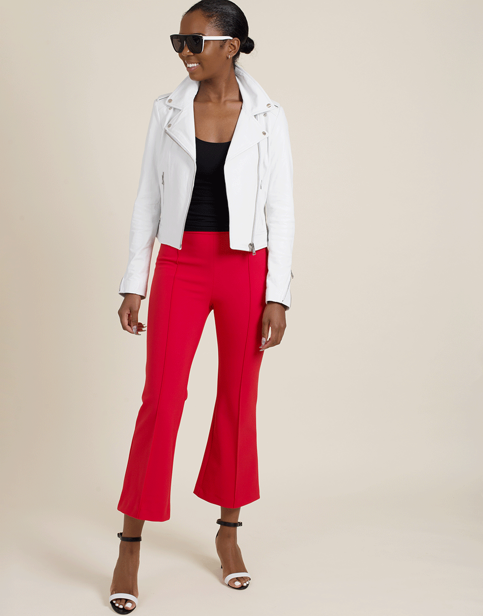 ADAM LIPPES-Red Bonded Neoprene Flare Pant-