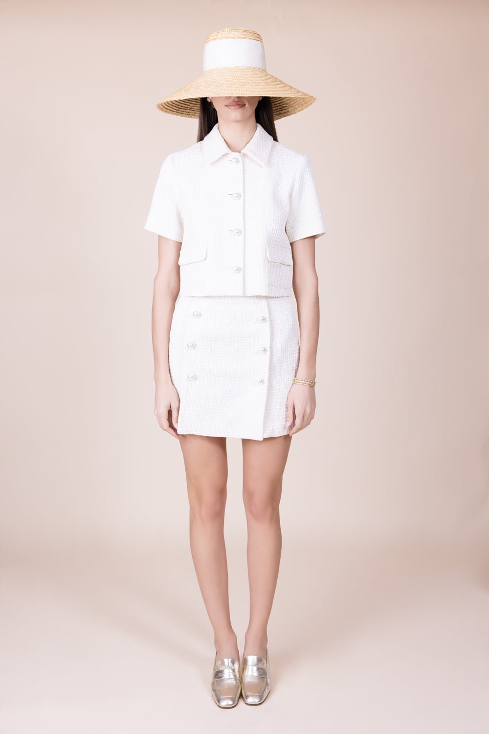 ADAM LIPPES-Short Tweed Skirt-