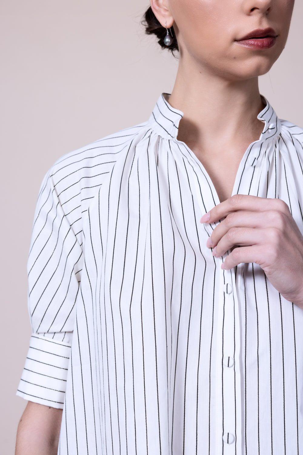 ADAM LIPPES-Striped Blouse-