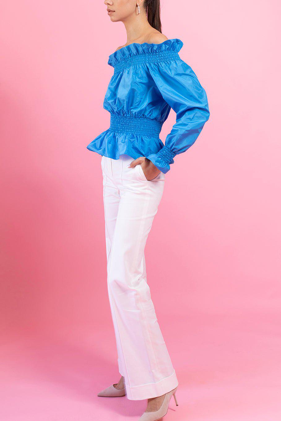 ADAM LIPPES-Smocked Waist Top-