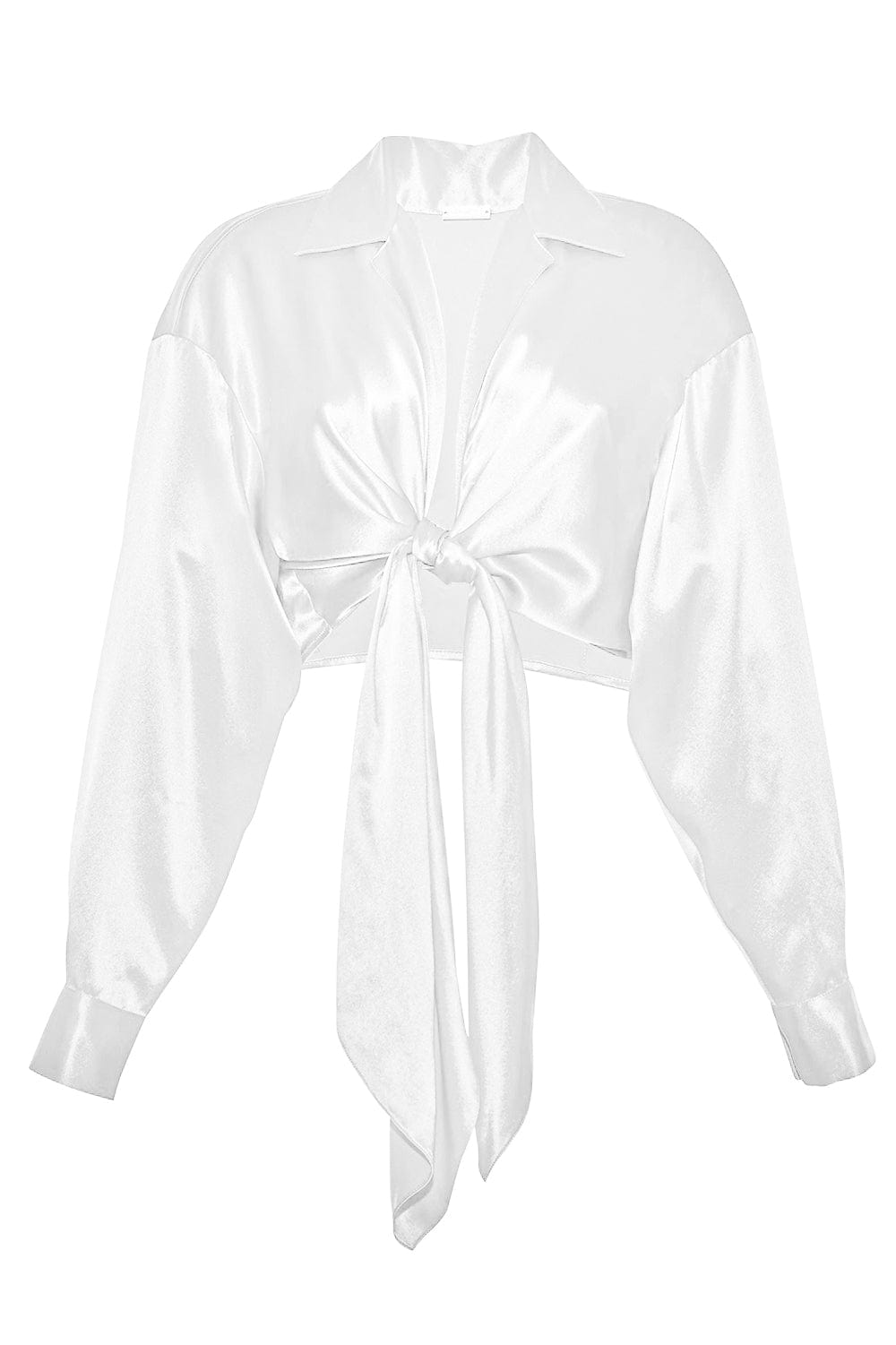 ADAM LIPPES-Front Tie Shirt - Ivory-