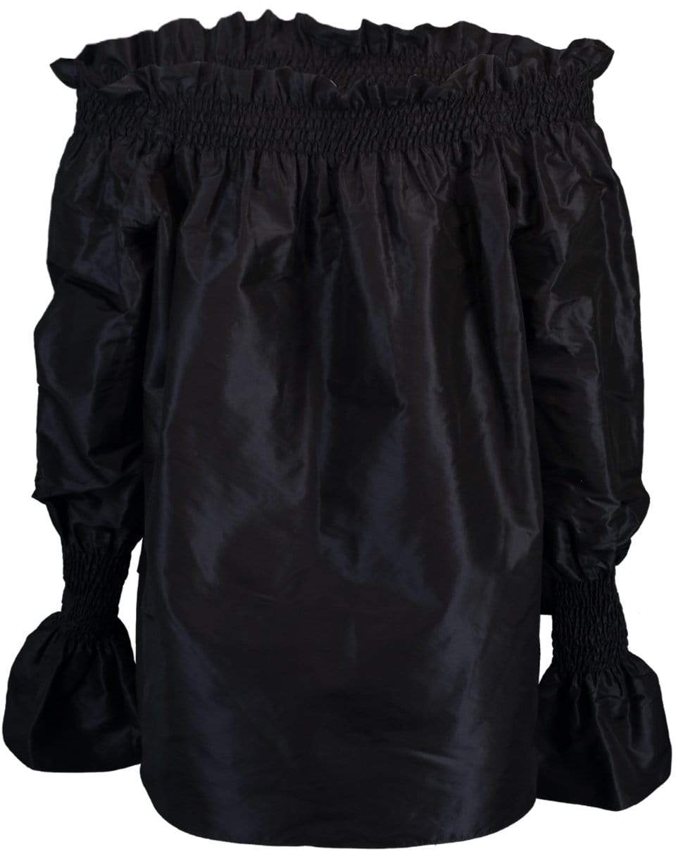 ADAM LIPPES-Off The Shoulder Silk Taffeta Top - Navy-