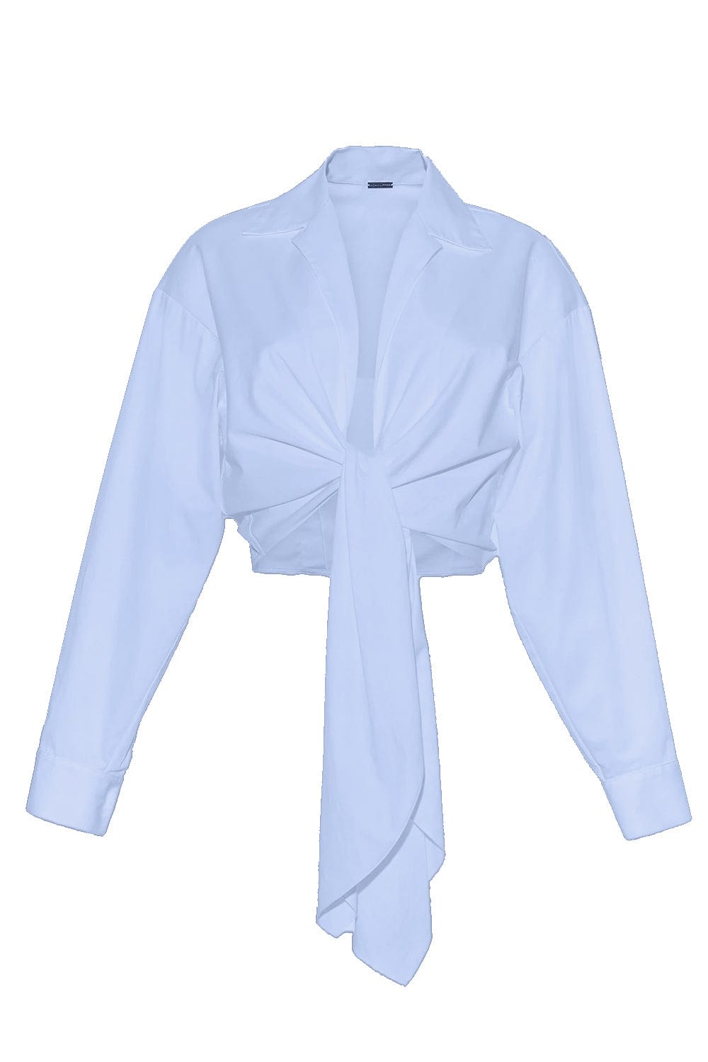 ADAM LIPPES-Front Tie Shirt - Pale Blue-