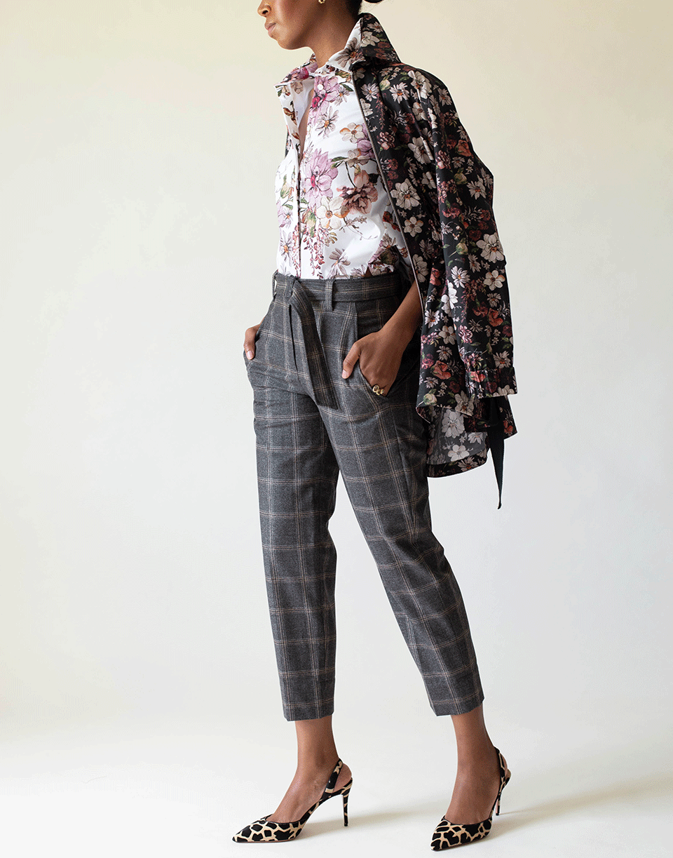 ADAM LIPPES-White Floral Print Shirt-