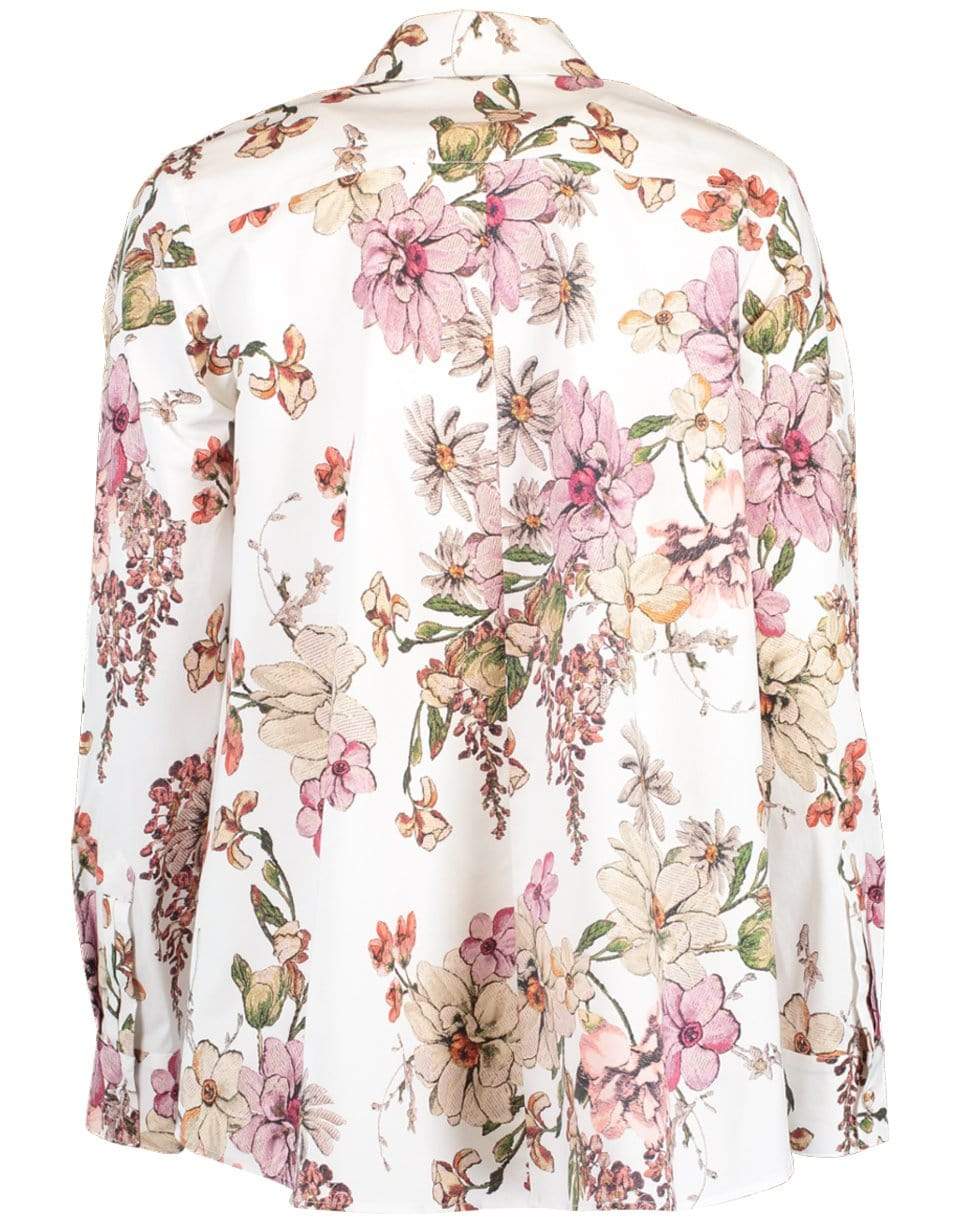 ADAM LIPPES-White Floral Print Shirt-